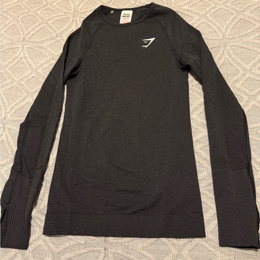 Gymshark Women’s Vital Seamless Long Sleeve Top, size XS, Black